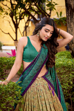 Thumbnail for Lorenvalley Fashion Multicolor Vichitra Silk Printed Lehenga Choli with Dupatta - Distacart