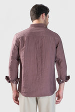 Thumbnail for Xkind Brown Crush Wrinkled Look Regular Fit Shirt