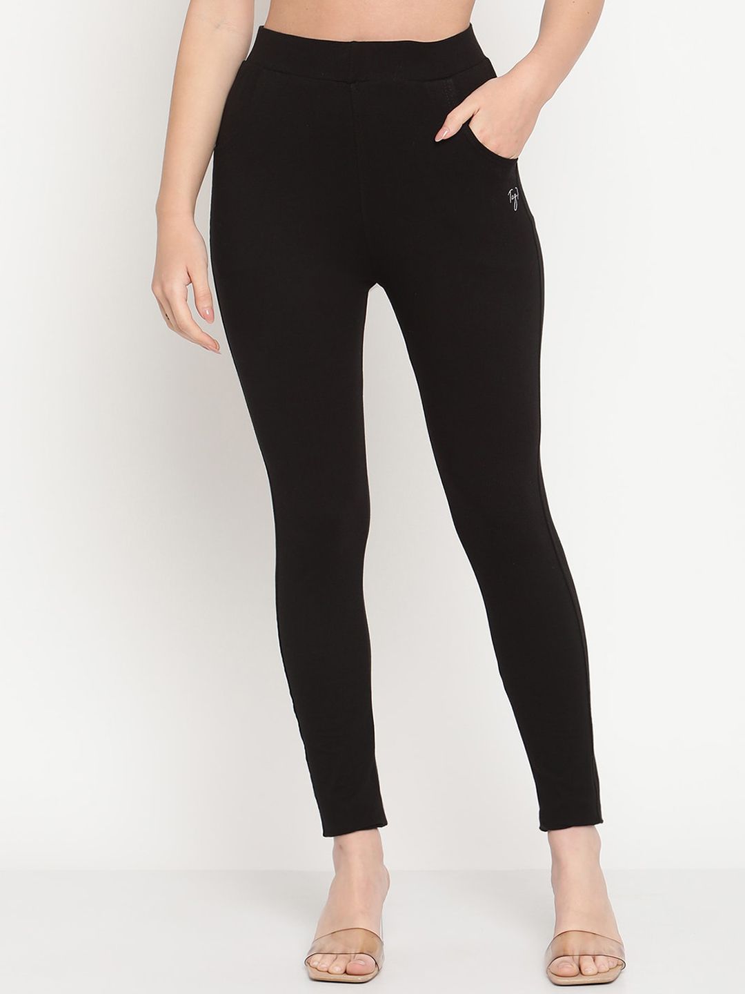 TAG 7 Set Of 2 Black Solid Leggings - Distacart