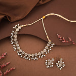 Thumbnail for Tehzeeb Creations White Colour Pack of 1 Gold-Polished Choker Necklace Set With Earring For Women & Girls - Distacart