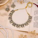 Thumbnail for Tehzeeb Creations White Colour Pack of 1 Gold-Polished Choker Necklace Set With Earring For Women & Girls - Distacart