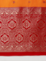Thumbnail for Monjolika Fashion Amber Banarasi Silk Blend SareeWith Traditional & Modern Dulha Dulhan Figure Zari Woven Detailing