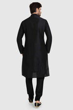 Thumbnail for Raivat Ethnic Art Silk Kurta Pajama In Black Colour