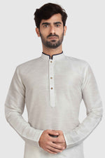 Thumbnail for Raivat Ethnic Art Silk Kurta Pajama In Off White Colour - Distacart