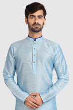 Thumbnail for Raivat Ethnic Art Silk Kurta Pajama In Sky Blue Colour - Distacart