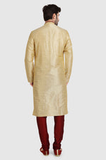 Thumbnail for Raivat Ethnic Art Silk Kurta Pajama In Gold Colour