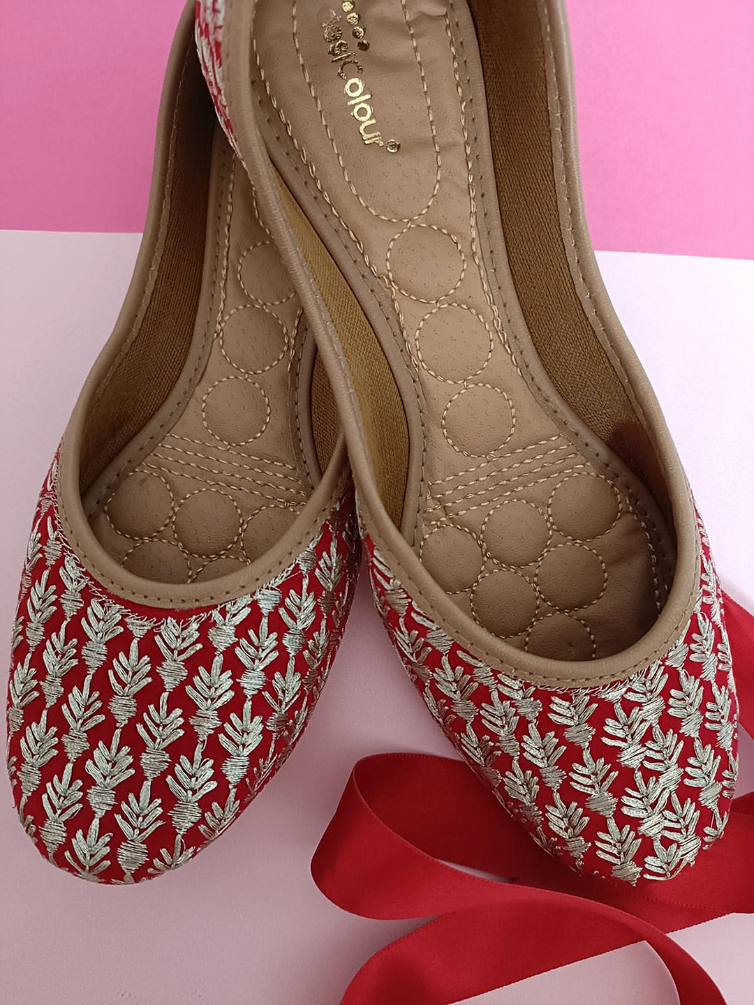 Desi Colour Women Indian Ethnic Footwear-Ruby by DC - Distacart