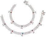 Thumbnail for AanyaCentric Silver Plated Traditional Anklets Payal - Classic and Stylish for Women and Girls - Distacart