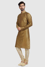 Thumbnail for Raivat Ethnic Art Silk Kurta Pajama In Tusser Colour - Distacart