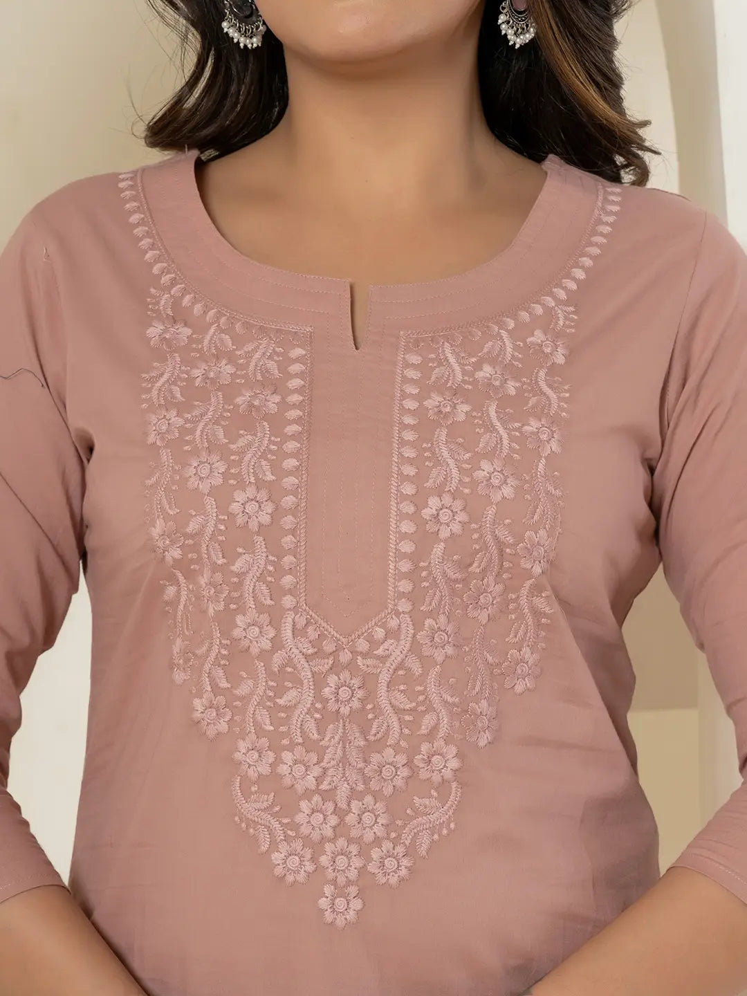 Yufta Women Purple Chikankari Straight Kurta - Distacart