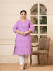 Yufta Women Lavender Floral Straight Plus Size Kurta - Distacart