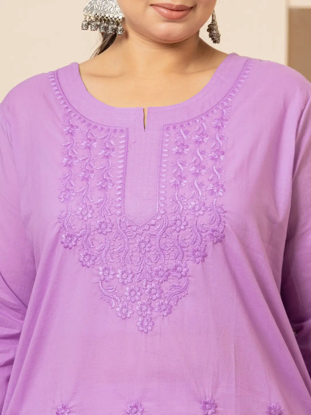 Yufta Women Lavender Floral Straight Plus Size Kurta - Distacart
