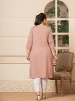 Thumbnail for Yufta Women Mauve Floral Straight Plus Size Kurta