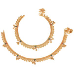 Thumbnail for AanyaCentric Gold Plated Traditional Anklets Payal - Classic and Stylish for Women and Girls - Distacart