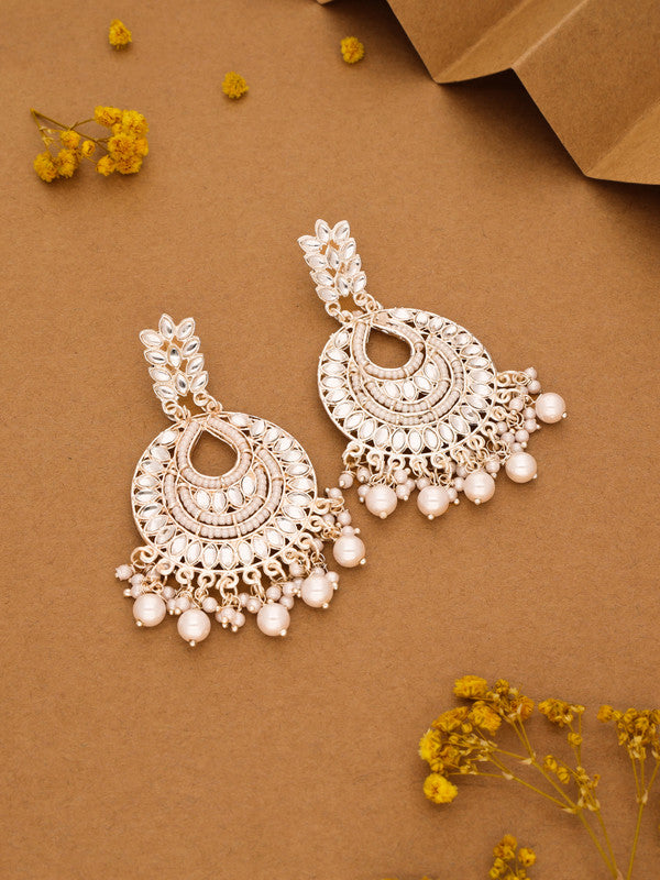 Tehzeeb Creations Pack of 1 Gold Drop & Danglers Earring For Women & Girls Diamond, Pearl Brass Drops & Danglers - Distacart