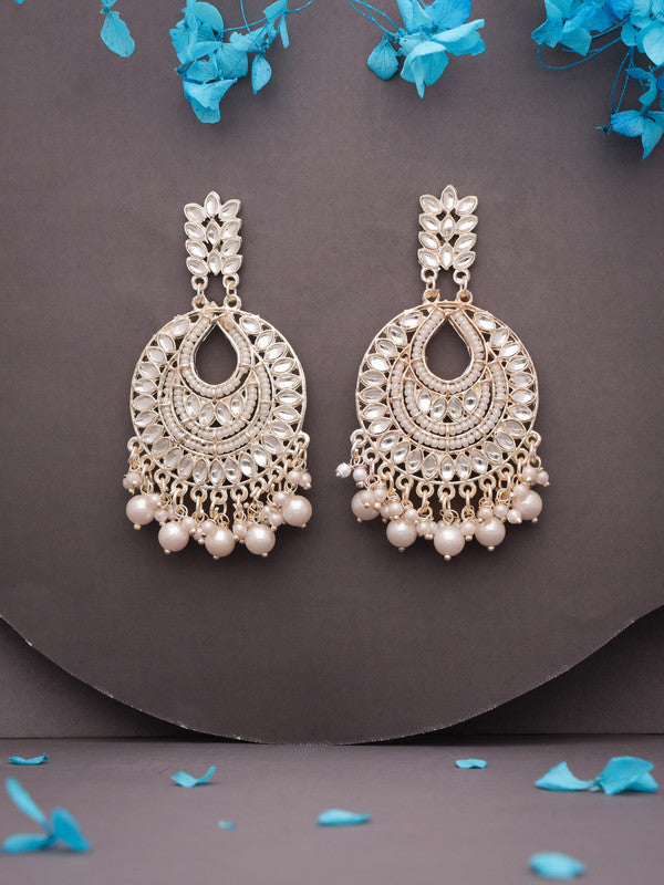 Tehzeeb Creations Pack of 1 Gold Drop & Danglers Earring For Women & Girls Diamond, Pearl Brass Drops & Danglers - Distacart