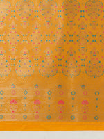 Thumbnail for Monjolika Fashion Elegant Yellow Banarasi Silk Blend SareeBrocade Motifs & Zari Woven Splendor - Distacart