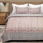 Thumbnail for Orange Ethnic Motifs Cotton 300TC King Bedsheet With 2 Zipper Pillow Covers - Super King Size by House of Ree - Distacart