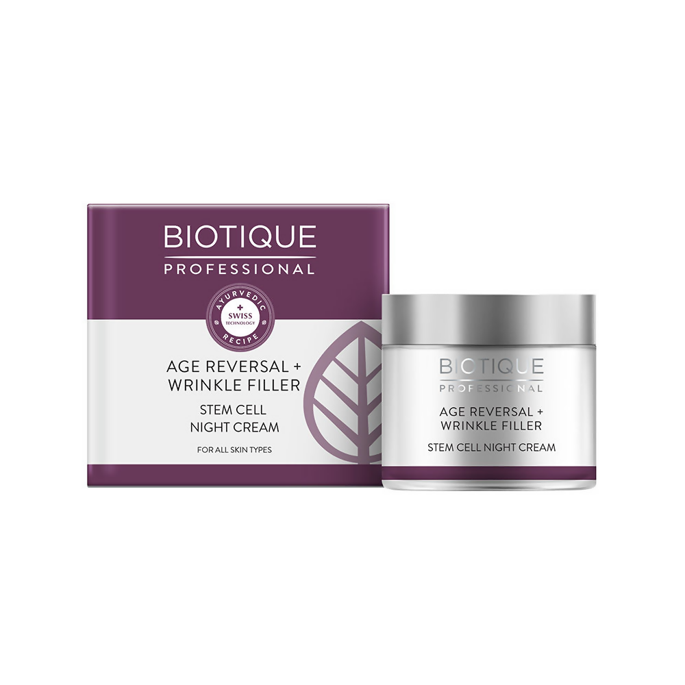 Biotique Professional Age Reversal + Wrinkle Filler Stem Cell Night Cream - Distacart