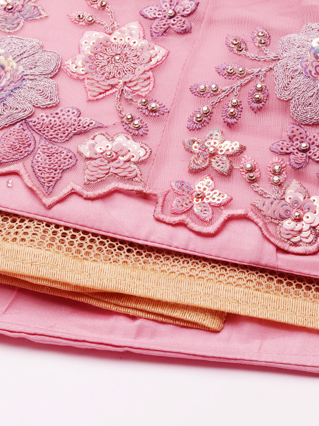 House of Panchhi PINK Net Sequins with heavy Zarkan embroidery Lehenga choli & Dupatta - Distacart