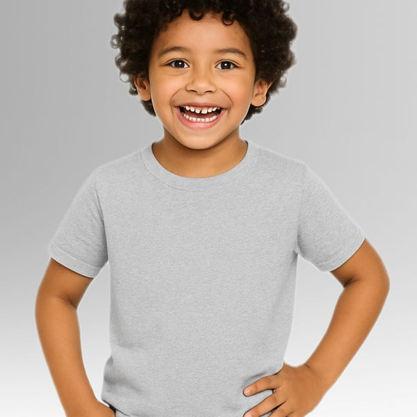 Chilins Kids Round Neck T-Shirt Half Sleeves 100% Cotton Plain Solid Color Tshirt