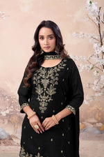 Thumbnail for Anaita Black Vichitra Silk Readymade Suit with Coding Work - Dista