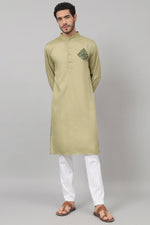 Thumbnail for Laurel Embroidered Cotton Kurta by Hilo Design