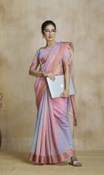 Thumbnail for Anaita Pink Fancy Fabric With Digital Print Saree With Blouse - Distacart