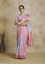 Thumbnail for Anaita Pink Fancy Fabric With Digital Print Saree With Blouse - Distacart