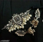 Thumbnail for Tehzeeb Creations Women's Silver Colour Peacock Design Necklace And Earrings - Distacart