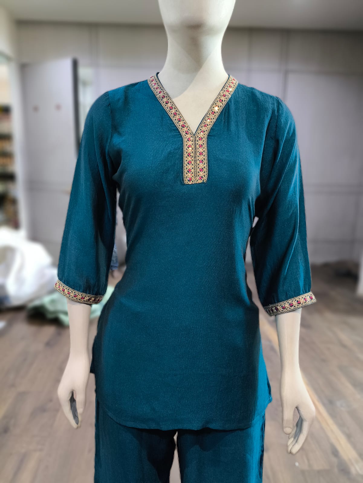 Anaita Teal Stylish Readymade Co-Ords Set - Dista