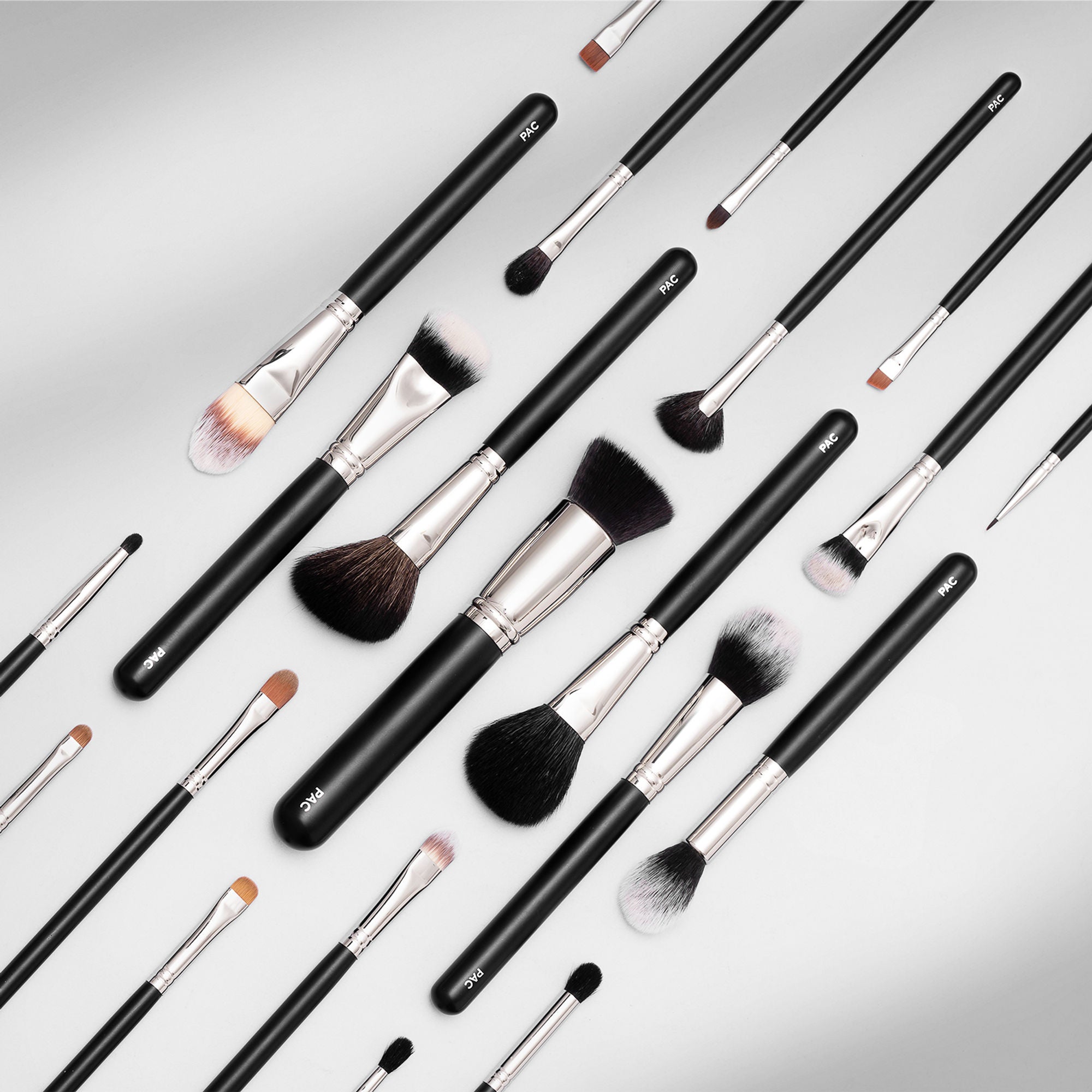 PAC Studio Absolute Basics - Amateur & Beginner MUA Set Lightweight Ergonomic Handles Hard Case Brush Pouch