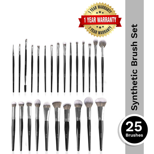 PAC Synthetic Series -Complete Professional Brush Set, Feather Soft Synthetic Bristles, Sturdy Pouch