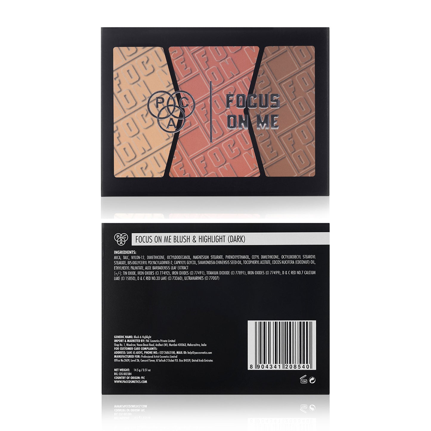 PAC Studio Focus On Me Blush & Highlighter - Dark - Distacart