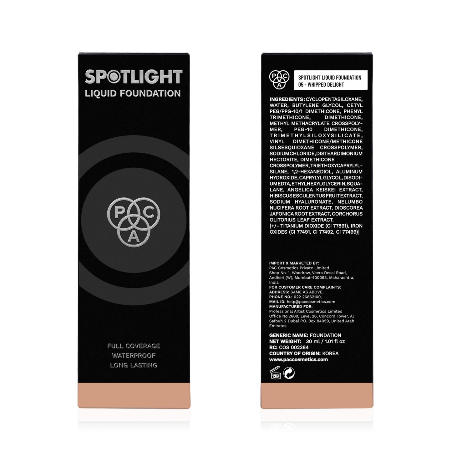PAC Studio Spotlight Liquid Foundation - 05 Whipped Delight - Distacart