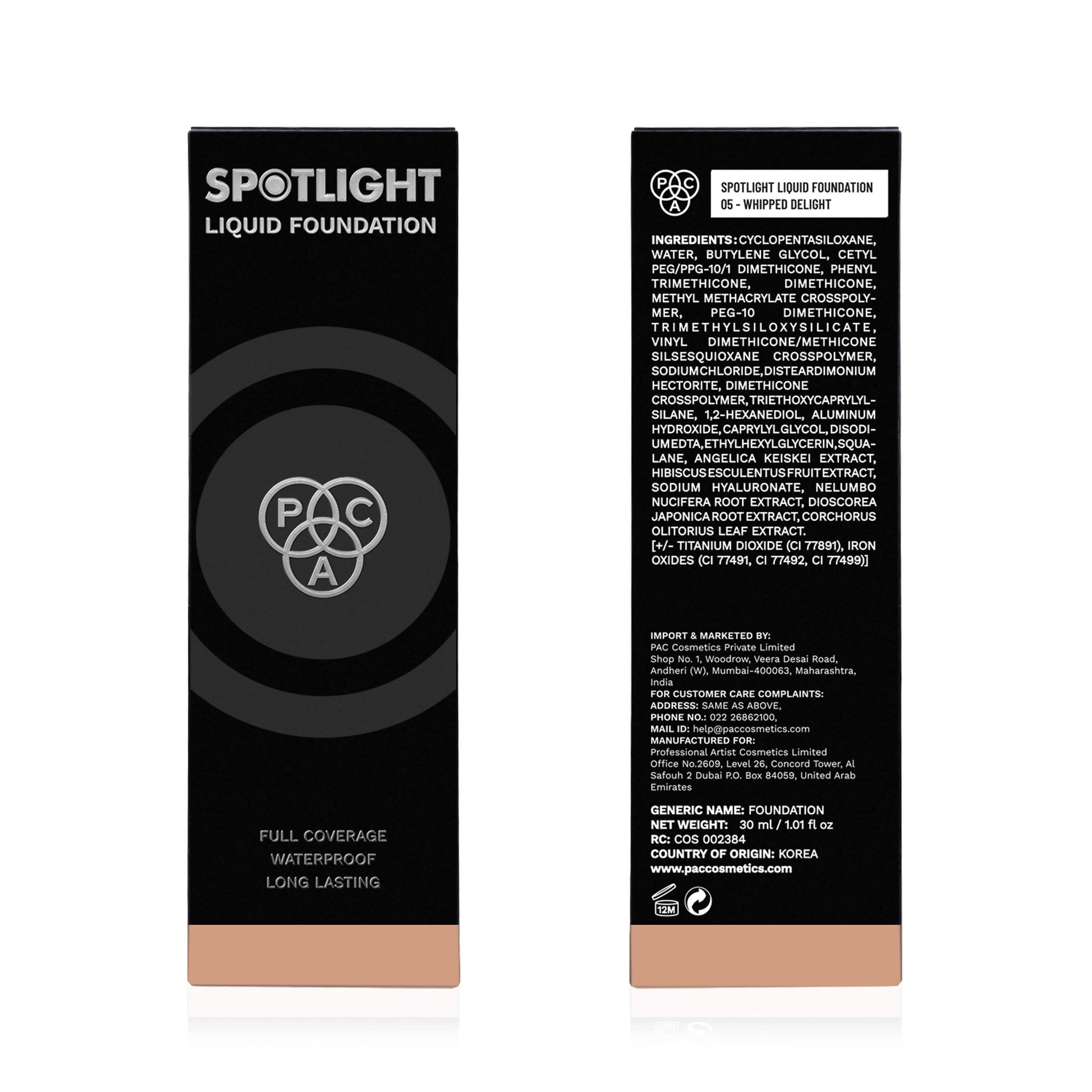 PAC Studio Spotlight Liquid Foundation - 05 Whipped Delight - Distacart