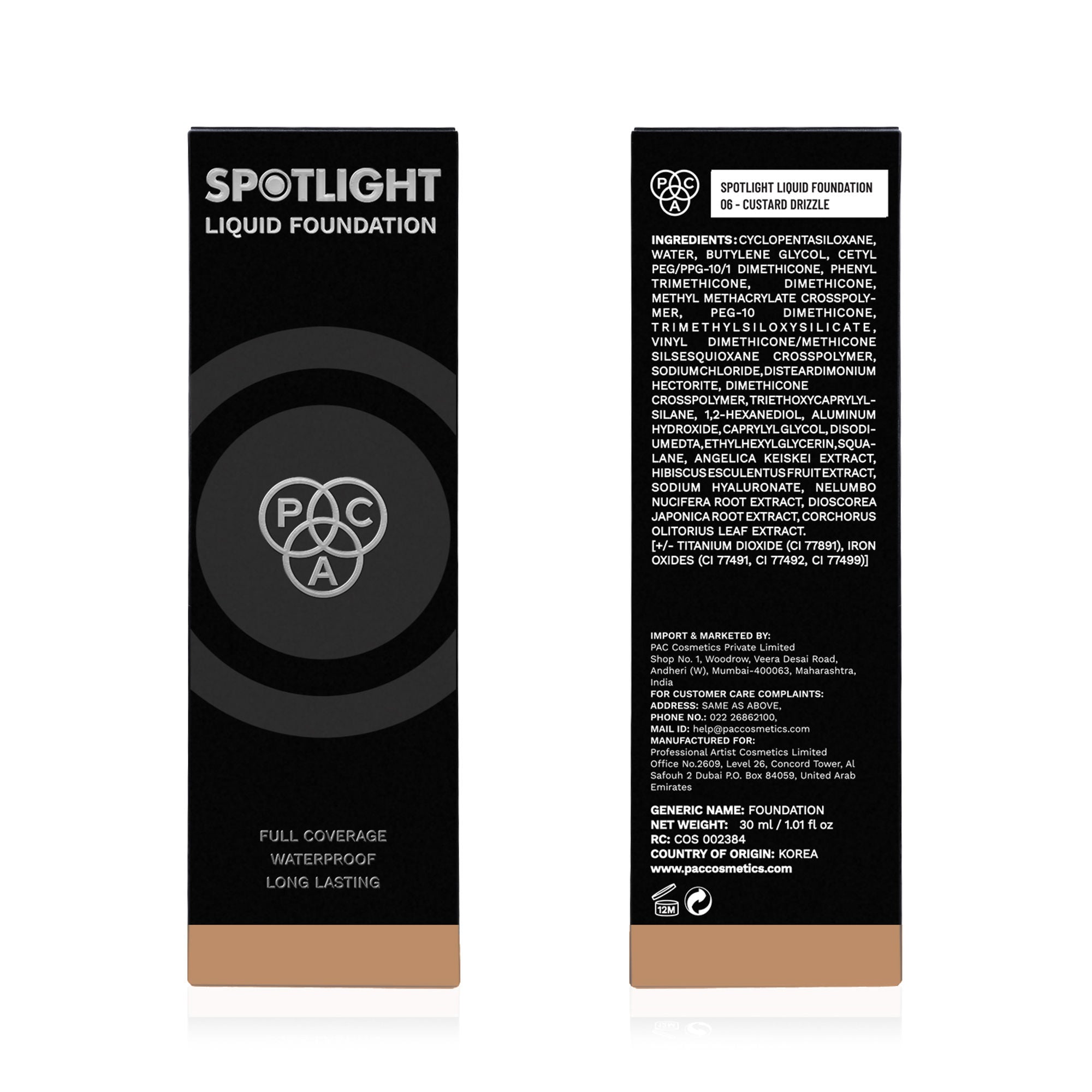 PAC Studio Spotlight Liquid Foundation - 06 Custard Drizzle - Distacart