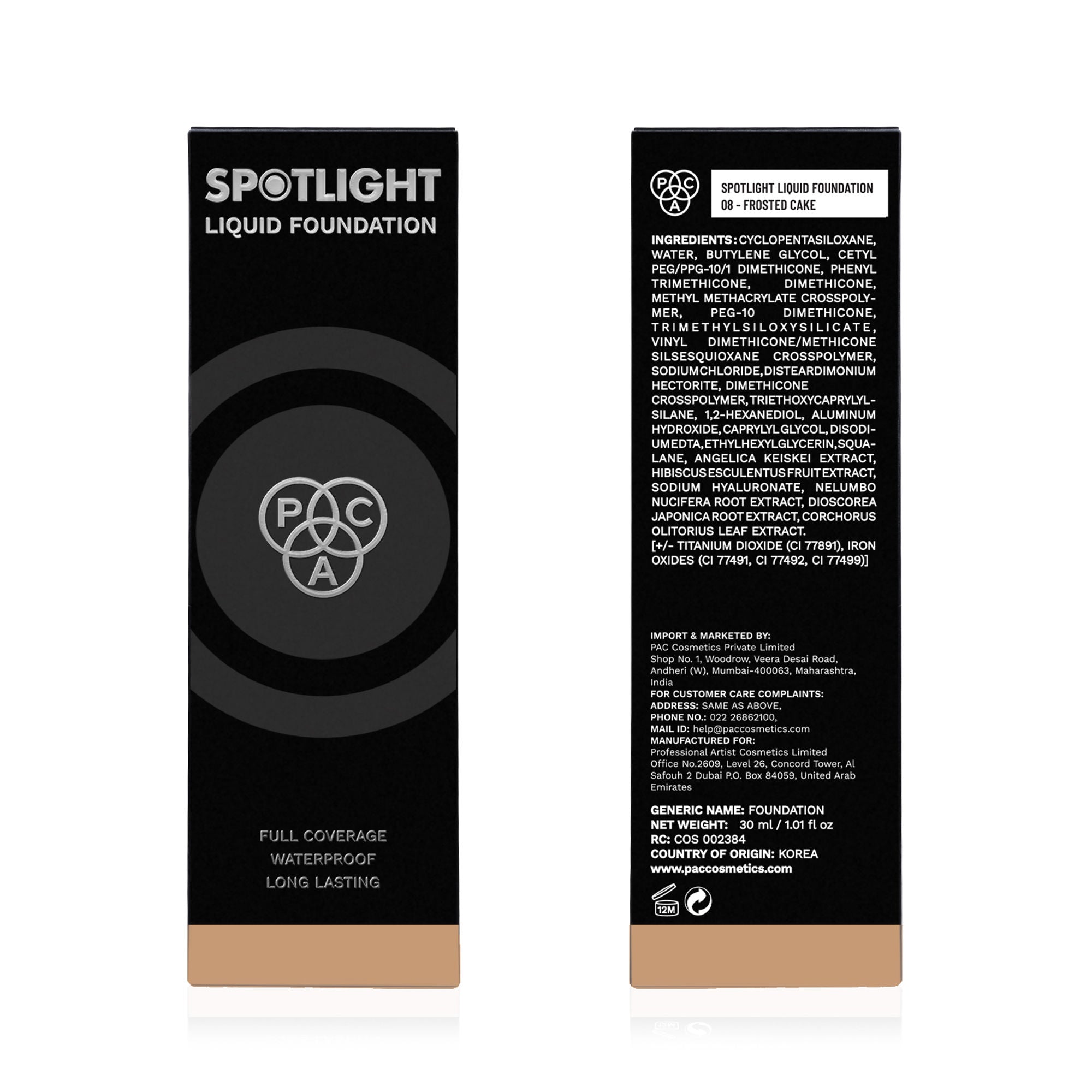 PAC Studio Spotlight Liquid Foundation - 08 Frosted Cake - Distacart