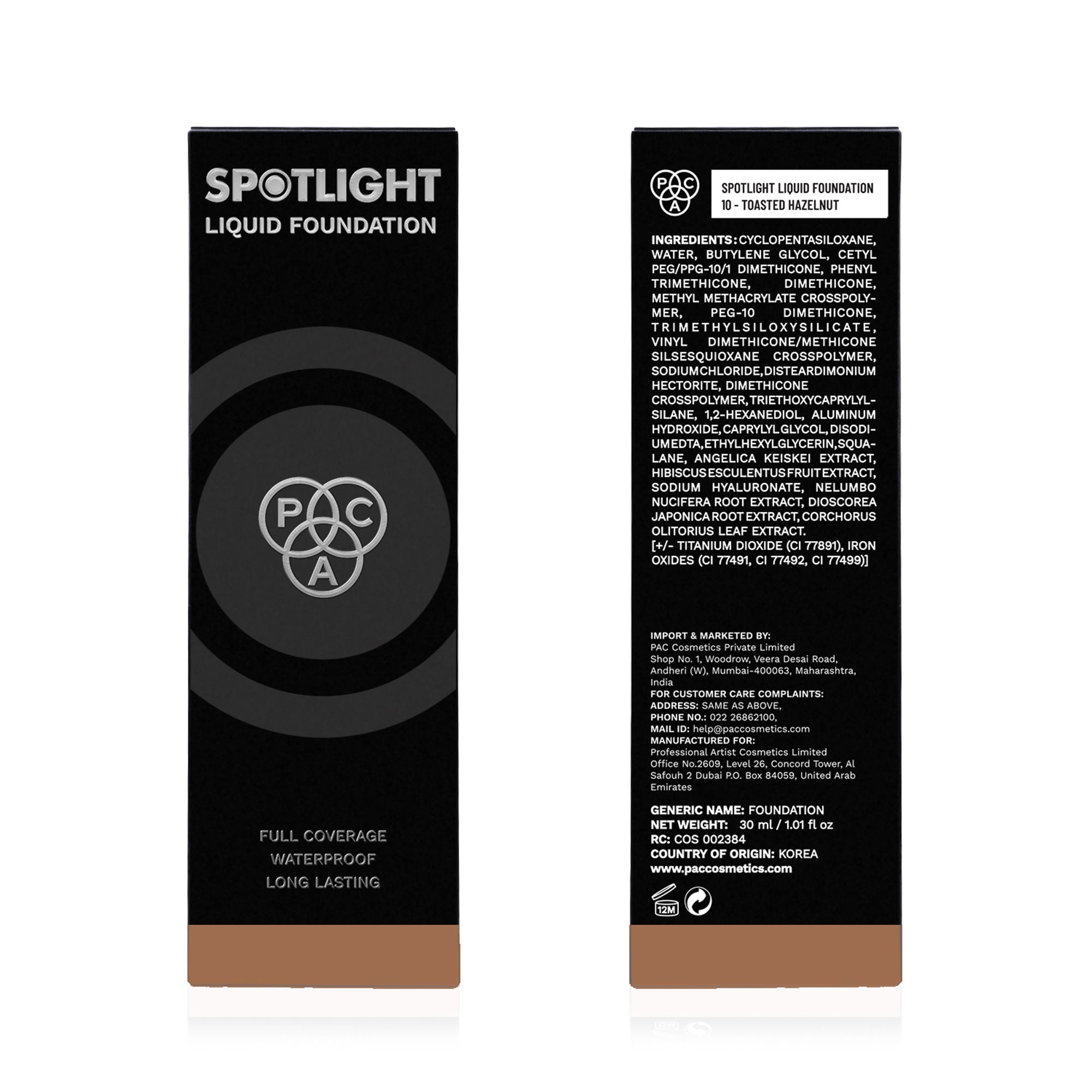 PAC Studio Spotlight Liquid Foundation - 10 Toasted Hazelnut