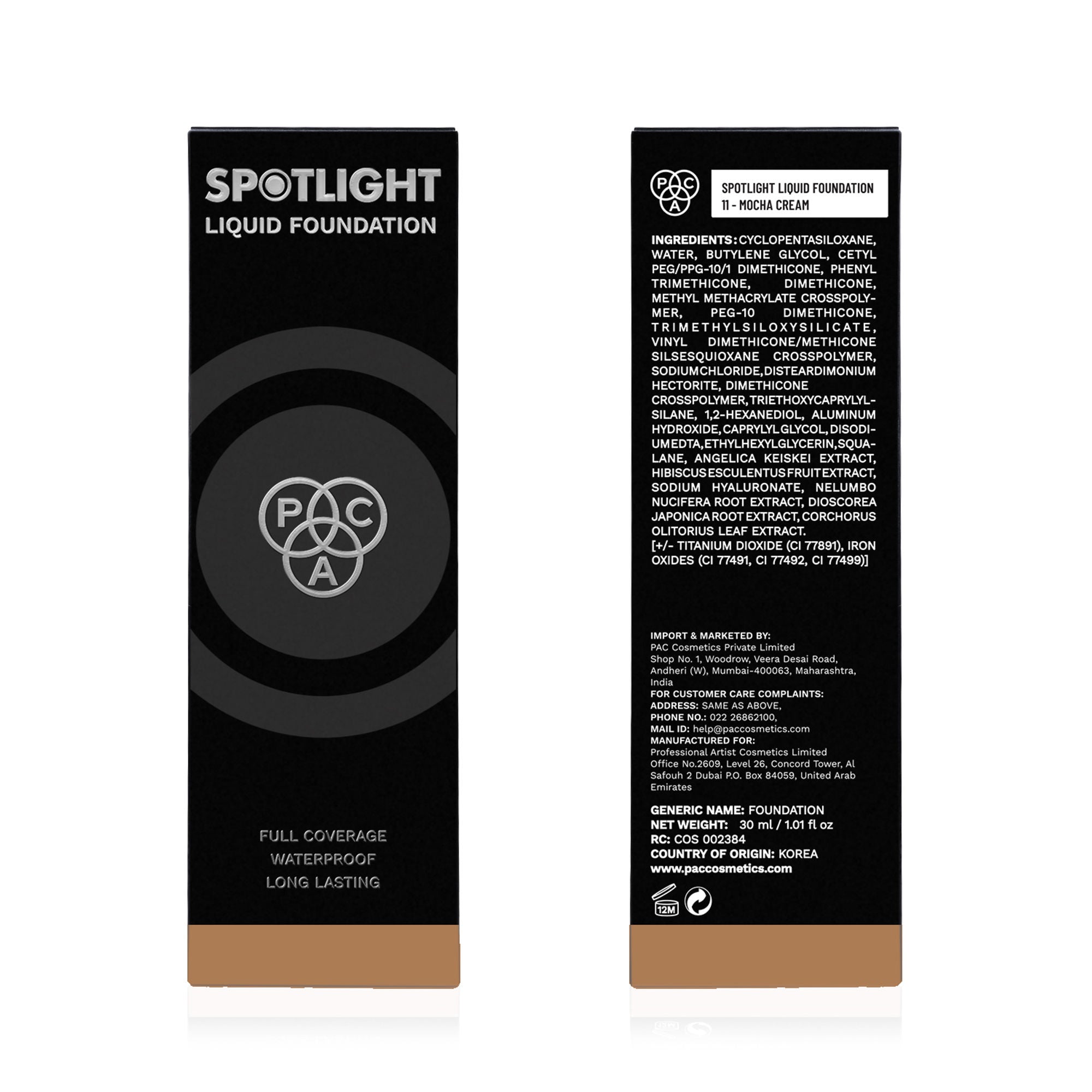 PAC Studio Spotlight Liquid Foundation - 11 Mocha Cream - Distacart