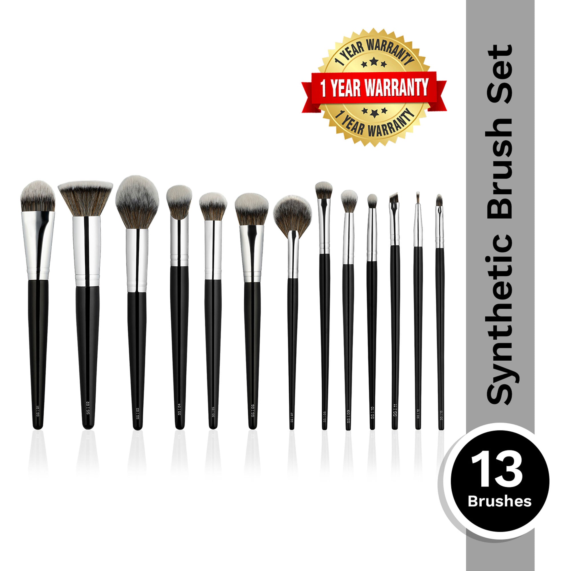 PAC Synthetic Series - Cruelty Free Soft Synthetic Fibres, Brush Organizer, Seamless Application