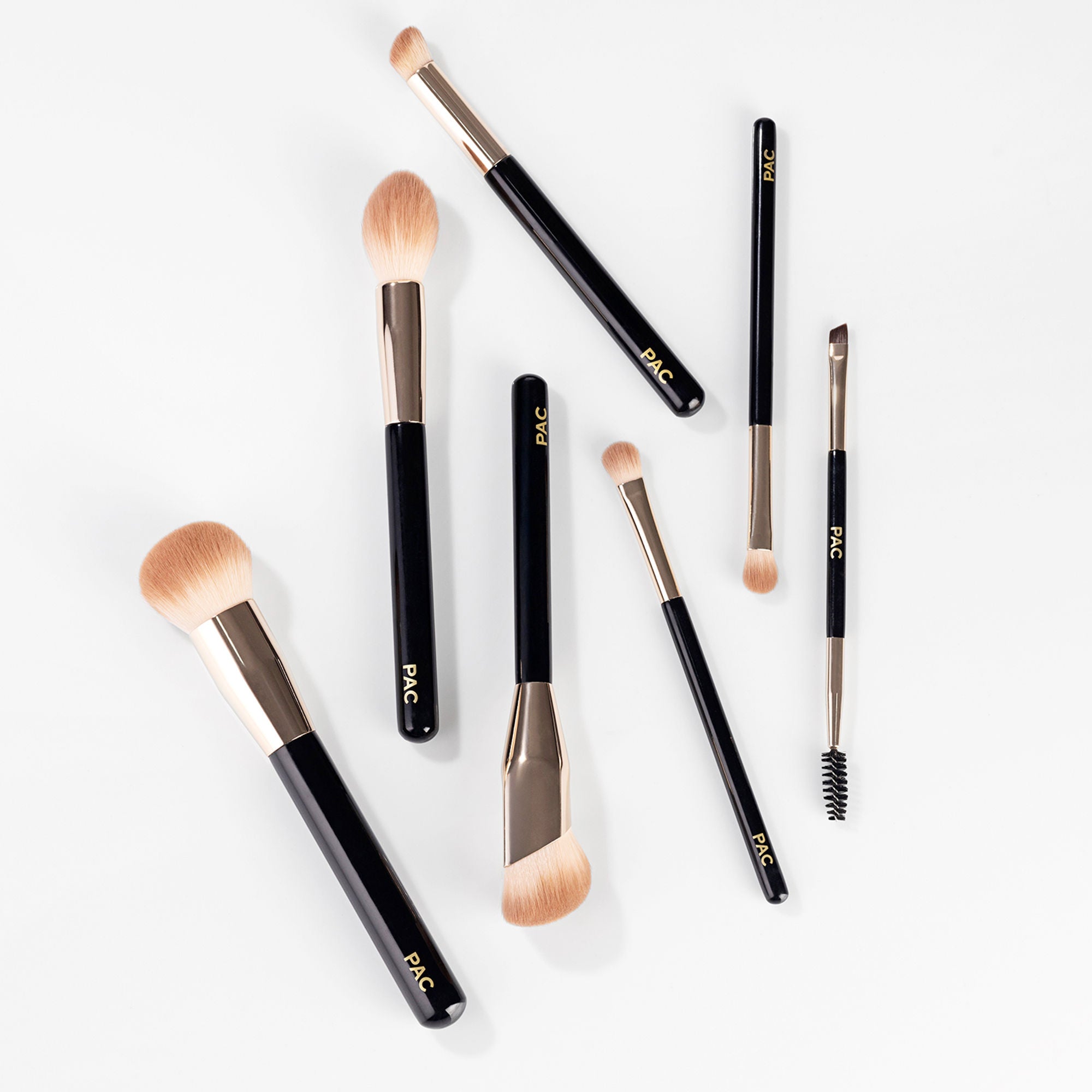 PAC Studio Beginner Basic Face & Eye Brush Kit - Sturdy Sleek Handles, Densely Packed Soft Bristles - Distacart