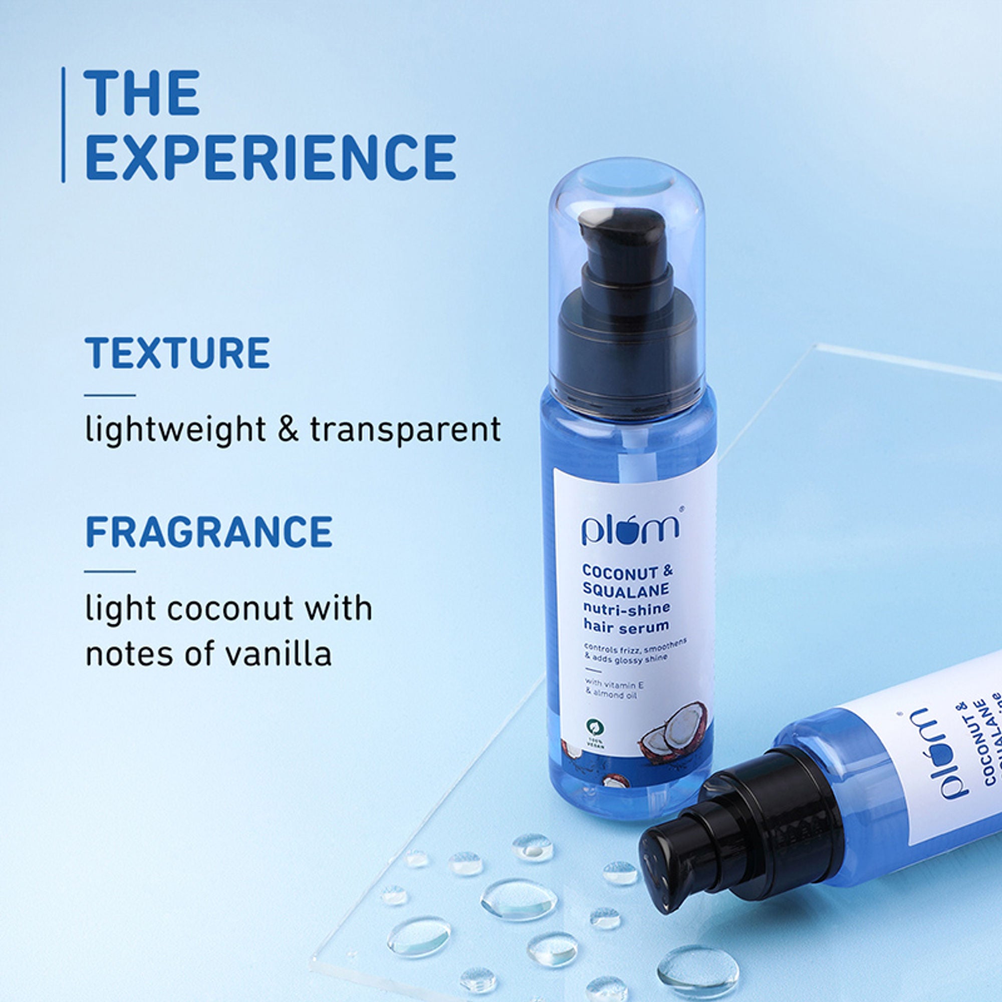 Plum Coconut & Squalane Nutri-Shine Hair Serum For Smooth- Shiny Hair - Distacart