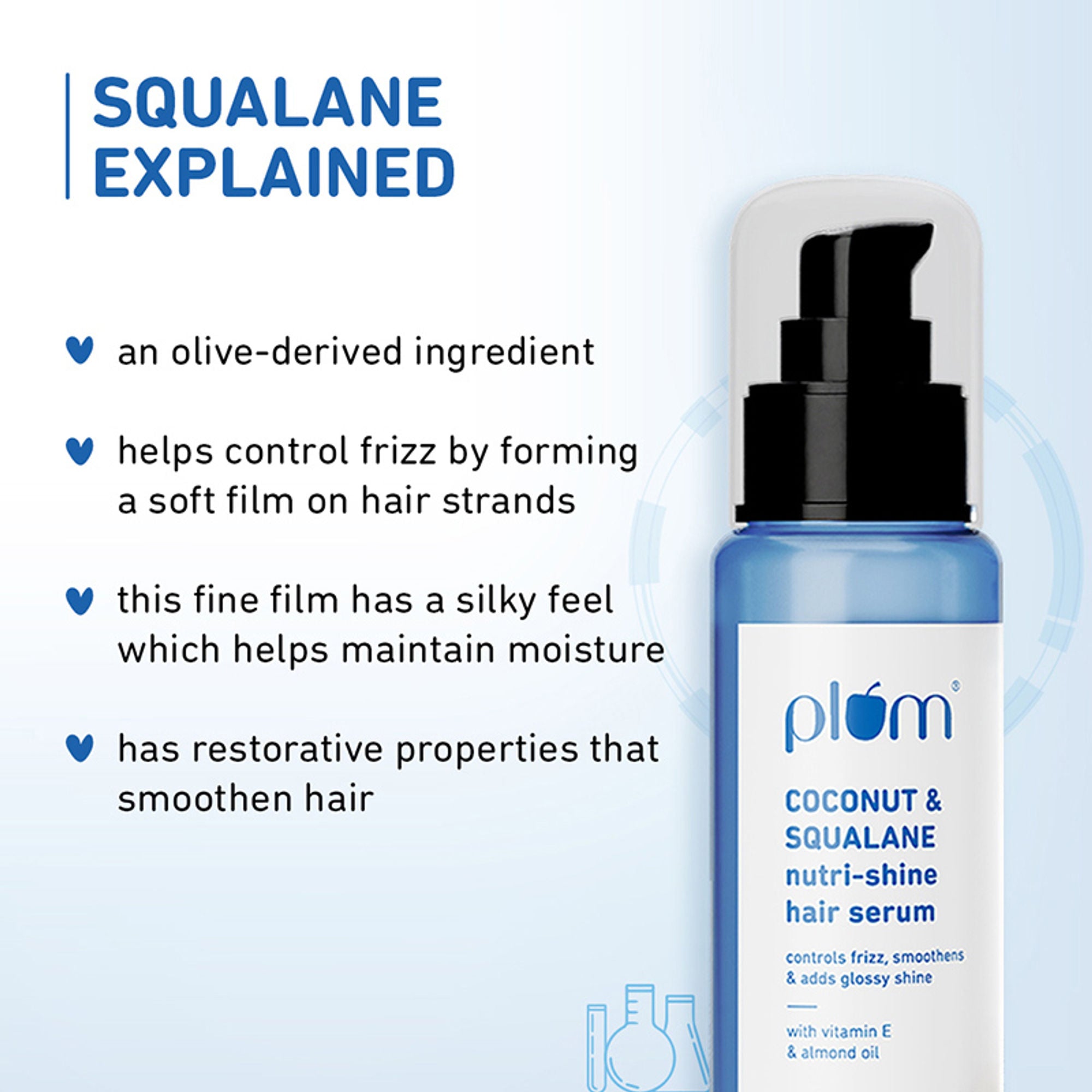 Plum Coconut & Squalane Nutri-Shine Hair Serum For Smooth- Shiny Hair - Distacart