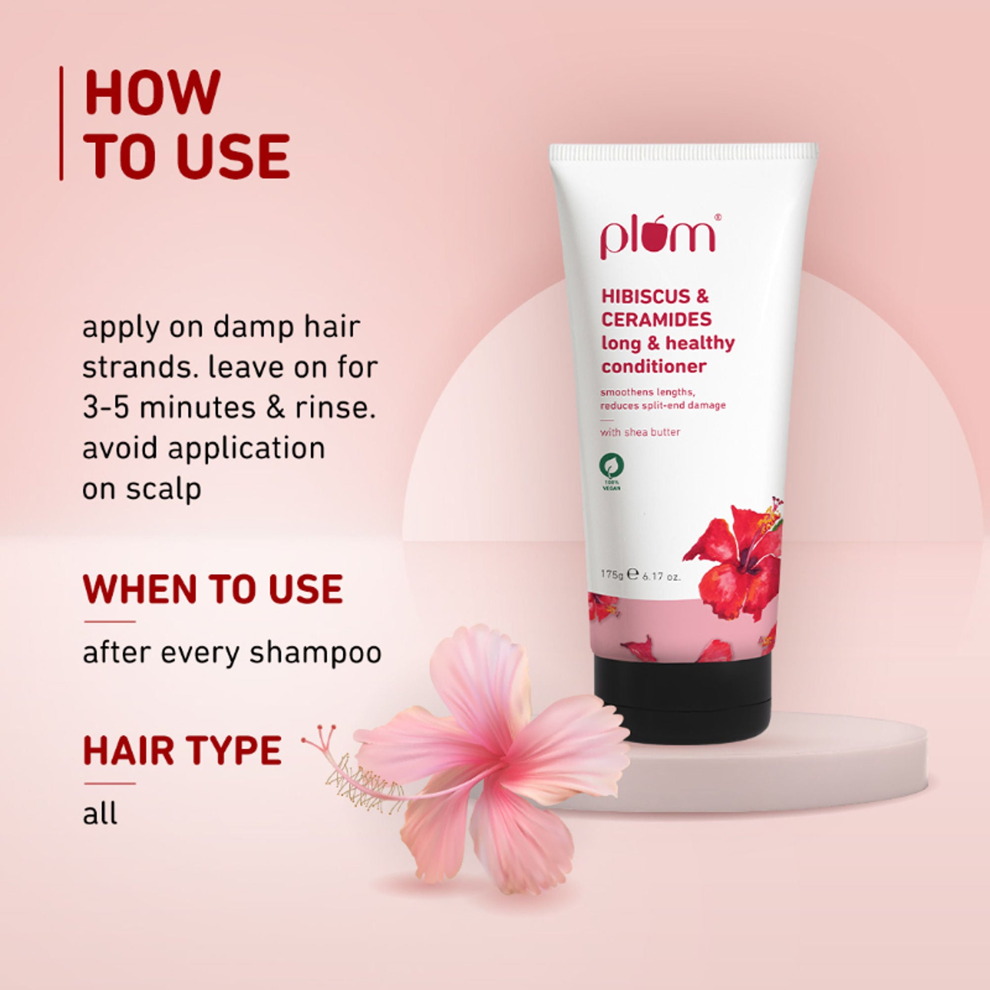 Plum Hibiscus & Ceramides Conditioner For Healthy- Long Hair - Distacart