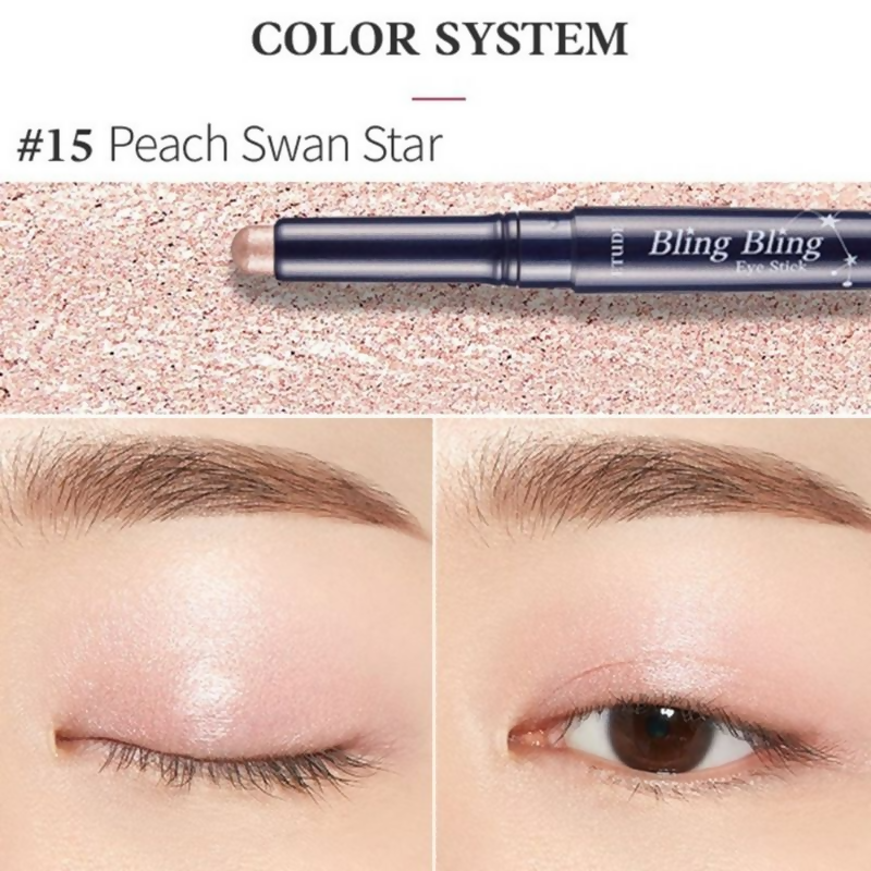 Etude House Bling Bling Eyeshadow Stick - 15 Peach Swan Star (21) - Distacart