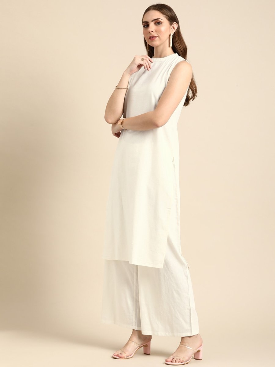 Anouk Women Regular Pure Cotton Kurta with Palazzos - Distacart