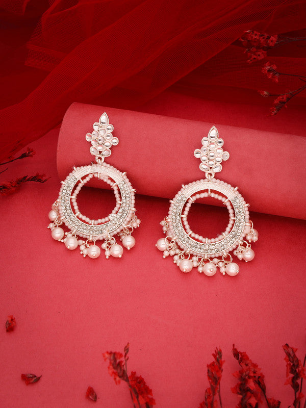 Tehzeeb Creations Gold Drop & Danglers Earring For Women & Girls Diamond, Pearl Brass Drops & Danglers - Distacart