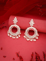 Thumbnail for Tehzeeb Creations Gold Drop & Danglers Earring For Women & Girls Diamond, Pearl Brass Drops & Danglers - Distacart