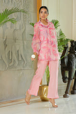 Thumbnail for Vaasva Women Marble Print Embroidered Shirt With Solid Pants. - Distacart